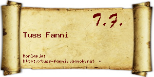 Tuss Fanni névjegykártya